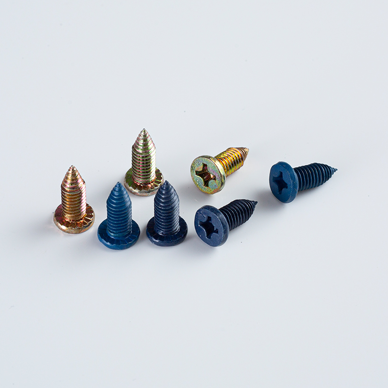 6.0-24 x 16 BLUE/ZY Cross Flat Head Triple-Point (Triangular Tip) Screw