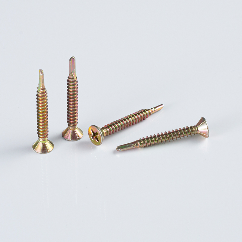 8-18x20-35mm Carbon Steel Zinc Yellow (Z/Y) Countersunk Head with Wings Self-drilling Screw