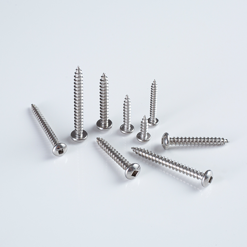 SS304 Square Drive US Standard Pan Head Self-Tapping Screw 10GA × 12-50 A2