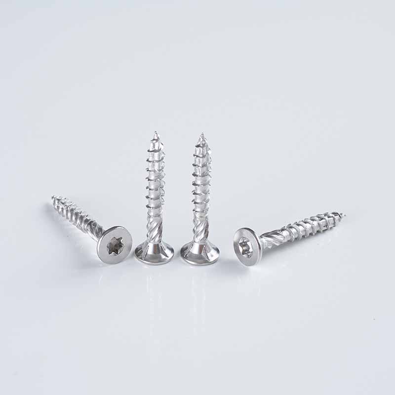 14-7×50-150 A4 SS316 Double Countersunk Torx Drive Two-Thread Square Cone Wood Screw